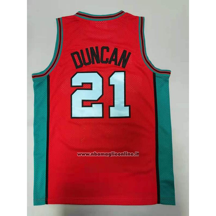 Maglia San Antonio Spurs Tim Duncan #21 Mitchell & Ness 1998-99 Rosa